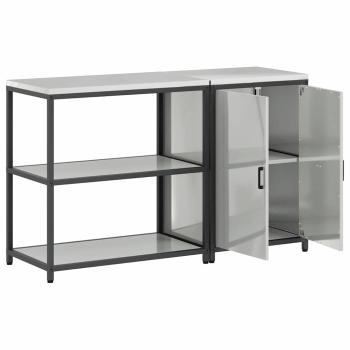 Küchenlager-Set 2 pcs Silber 150 x 50 x 92 cm Verzinkter Stahl