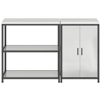 Küchenlager-Set 2 pcs Silber 150 x 50 x 92 cm Verzinkter Stahl