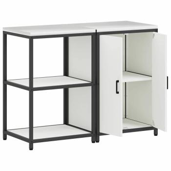 Küchenlager-Set 2 pcs Weiß 120 x 50 x 92 cm Kaltgewalzter Stahl