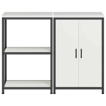 Küchenlager-Set 2 pcs Weiß 120 x 50 x 92 cm Kaltgewalzter Stahl