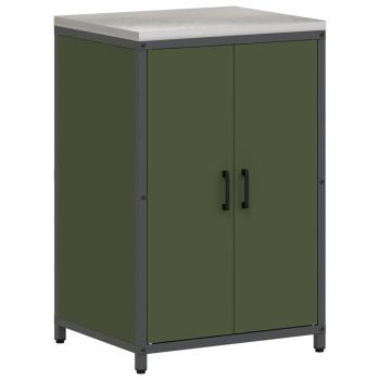 Küchenlager-Set mit Regal mit Speicher mit Tür Verstellbar 2 pcs Olive Grün 120 x 50 x 92 cm