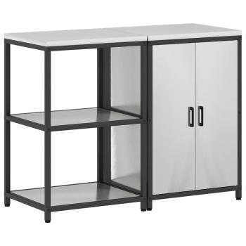 Küchenlager-Set 2 pcs Silber 120 x 50 x 92 cm Edelstahl