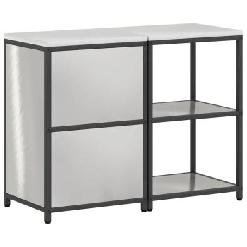 Küchenlager-Set 2 pcs Silber 120 x 50 x 92 cm Edelstahl