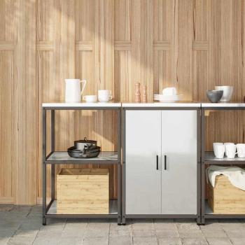 ARDEBO.de - Küchenlager-Set 2 pcs Silber 120 x 50 x 92 cm Verzinkter Stahl