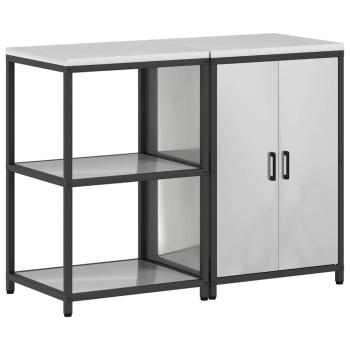 Küchenlager-Set 2 pcs Silber 120 x 50 x 92 cm Verzinkter Stahl