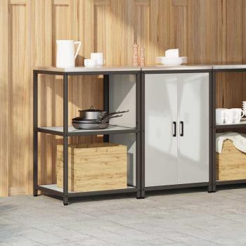 Küchenlager-Set 2 pcs Silber 120 x 50 x 92 cm Verzinkter Stahl