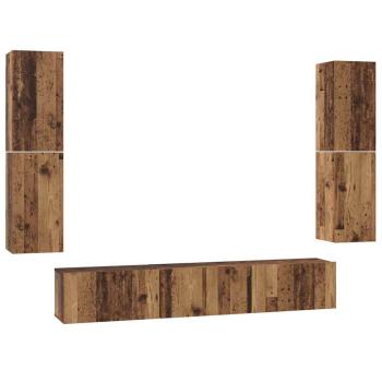 TV-Schrank-Set 7 pcs Altes Holz 80 x 30 x 30,5 cm Holzwerkstoff