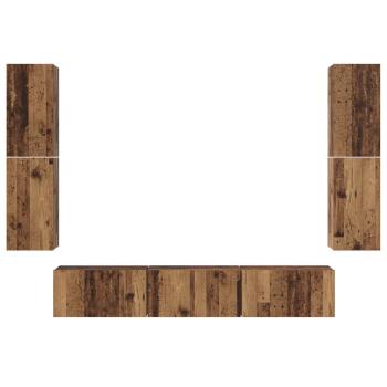 TV-Schrank-Set 7 pcs Altes Holz 80 x 30 x 30,5 cm Holzwerkstoff
