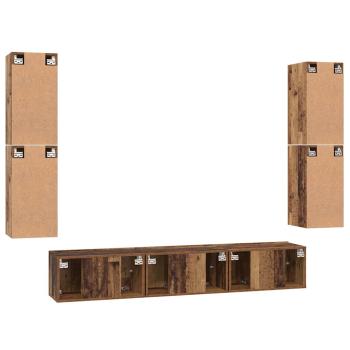 TV-Schrank-Set 7 pcs Altes Holz 80 x 30 x 30,5 cm Holzwerkstoff
