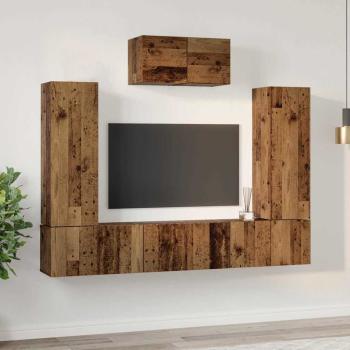 TV-Schrank-Set 7 pcs Altes Holz 180 x 30 x 120 cm Holzwerkstoff
