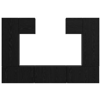 TV-Schrank-Set mit Regal 7 pcs Schwarz Eiche 180 x 30 x 120 cm