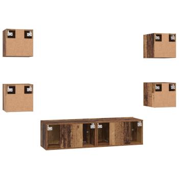 TV-Schrank-Set 6 pcs Altes Holz Mittel 120 x 30 x 30 cm