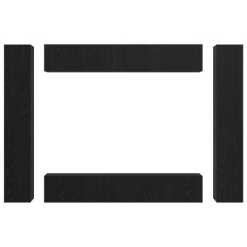 TV-Schrank-Set 10 pcs Schwarz Eiche Mittel 30,5 x 30 x 90 cm