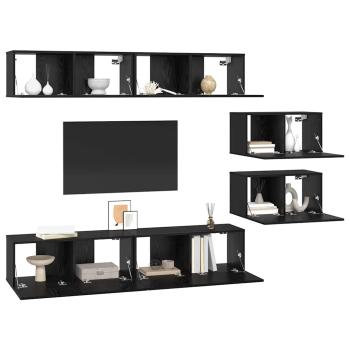 TV-Schrank-Set 6 pcs Schwarze Eiche 80 x 30 x 30,5 cm S