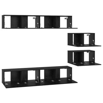 TV-Schrank-Set 6 pcs Schwarze Eiche 80 x 30 x 30,5 cm S