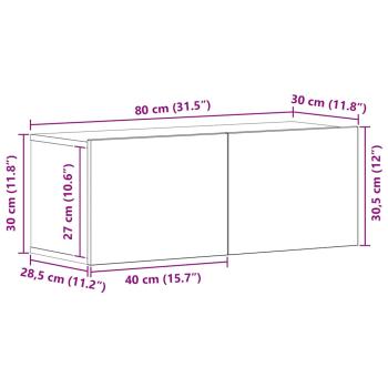 TV-Regalset mit Regal mit Speicher mit Tür 4 pcs Schwarz Eiche 80 x 30 x 30,5 cm