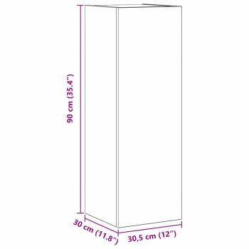 TV-Schrank-Set mit Regal Sonstiges 4 pcs Schwarz Eiche 30,5 x 30 x 90 cm