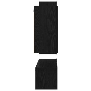 TV-Schranksatz mit Regal 4 pcs Schwarz Eiche 30,5 x 30 x 90 cm