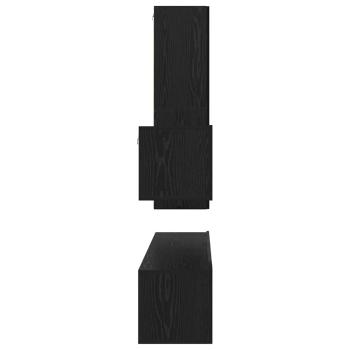 TV-Schrank-Set mit Regal Sonstiges 4 pcs Schwarz Eiche 30,5 x 30 x 110 cm