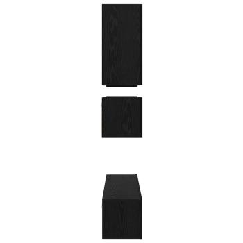 TV-Schrank-Set mit Regal Sonstiges mit Speicher mit Tür 8 pcs Schwarz Eiche 80 x 30 x 30 cm