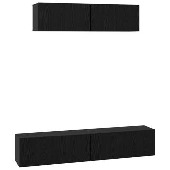 Wand TV Schrank 4 pcs Schwarze Eiche S 80 x 30 x 30,5 cm