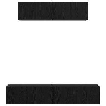 Wand TV Schrank 4 pcs Schwarze Eiche S 80 x 30 x 30,5 cm