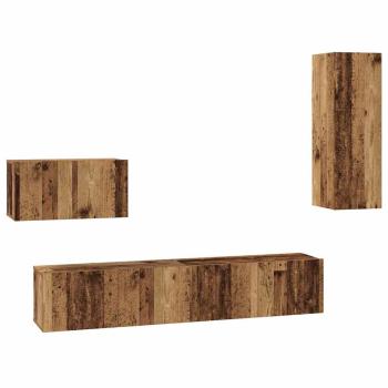 Wand TV Schrank 4 pcs Altes Holz Mittel Furnierspanplatte