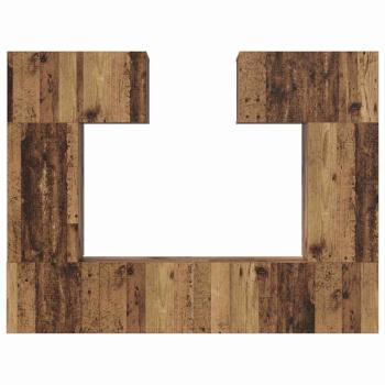 TV-Schrank-Set mit Regal mit Speicher mit Tür 6 pcs Altholz 80 x 30 x 30 cm