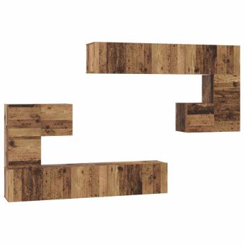 TV-Schrank-Set 8 pcs Altes Holz Mittel 30,5 x 30 x 30 cm