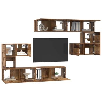 TV-Schrank-Set 8 pcs Altes Holz Mittel 30,5 x 30 x 30 cm