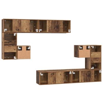 TV-Schrank-Set 8 pcs Altes Holz Mittel 30,5 x 30 x 30 cm