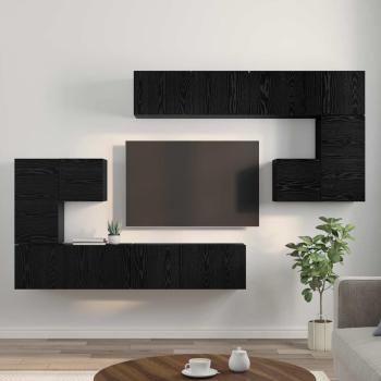 TV-Einheiten 4 Stk. Schwarz Eichen-Optik Holzwerkstoff