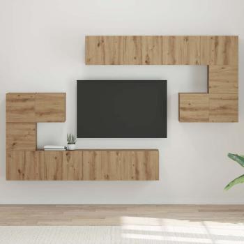 ARDEBO.de - TV-Schrank-Set 8 pcs Handwerklich gefertigter Eichenholz