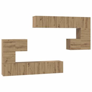 TV-Schrank-Set 8 pcs Handwerklich gefertigter Eichenholz