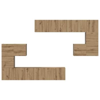 TV-Schrank-Set 8 pcs Handwerklich gefertigter Eichenholz
