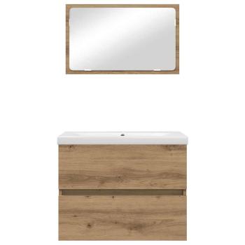 Badezimmermöbel Set 3 pcs Eiche handwerklich 60 x 38.5 x 45 cm
