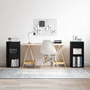 ARDEBO.de - TV-Schrank-Set 2 pcs Schwarze Eiche 37 x 35 x 107 cm