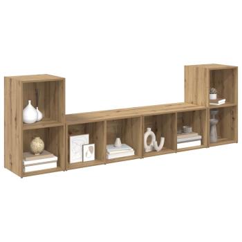 TV-Schrank-Set 4 pcs Handwerklich gefertigter Eichenholz