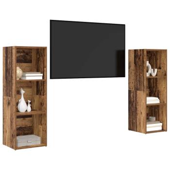 TV-Schrank-Set 2 pcs Altes Holz 107 x 35 x 37 cm Holzwerkstoff