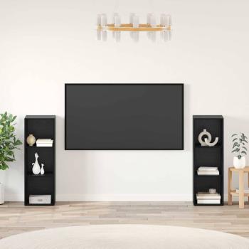 ARDEBO.de - TV-Schrank-Set mit Regal 2 pcs Schwarz Eiche 107 x 35 x 37 cm