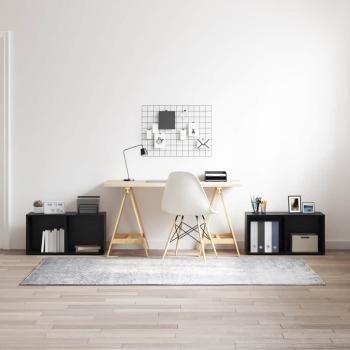 ARDEBO.de - TV-Schrank-Set mit Regal 2 pcs Schwarz Eiche 72 x 35 x 36.5 cm