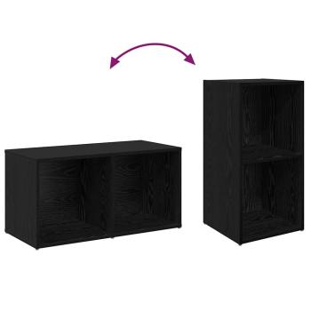 TV-Schrank-Set mit Regal 2 pcs Schwarz Eiche 72 x 35 x 36.5 cm