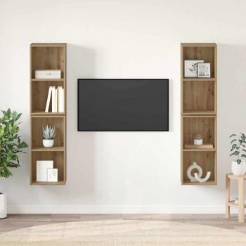 ARDEBO.de - Wand TV Schrank 4 pcs Handwerklich gefertigter Eichenholz