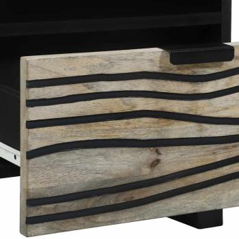 Nachttische 2 pcs Weiß und Schwarz 40 x 33 x 46 cm