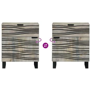 Nachttische mit Schubladen Weiß und Schwarz 50 x 33 x 60 cm