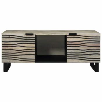 Couchtisch mit Regal mit Speicher mit Tür Weiß, Schwarz 100 x 50 x 40 cm