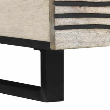 Couchtisch mit Regal mit Speicher mit Tür Weiß, Schwarz 100 x 50 x 40 cm