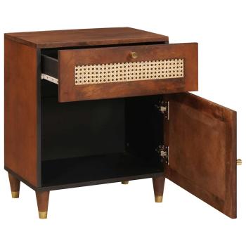 Nachttische Braun Rattan und massivem Mango Holz