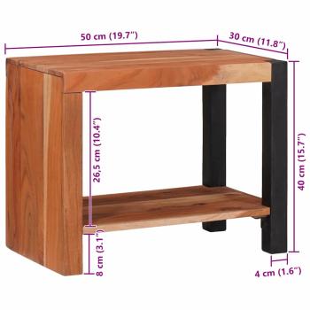 Bücherregal 50 x 30 x 40 cm Massives Akazienholz