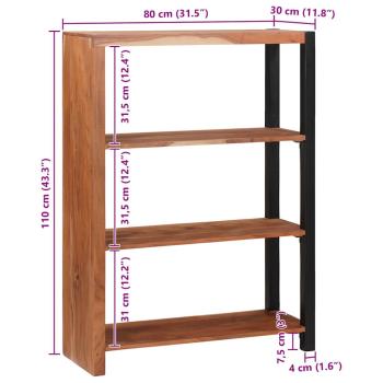 Bücherregal 80 x 30 x 110 cm Massives Akazienholz